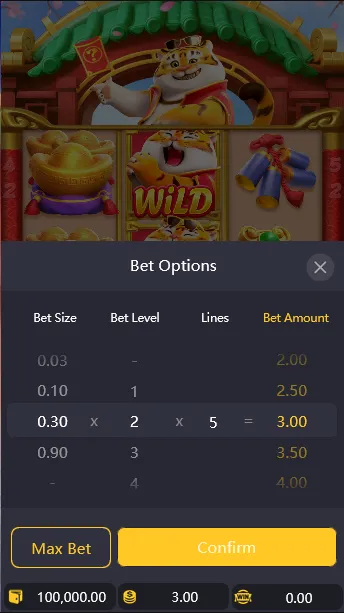 Fortune Tiger Bet Options